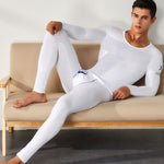 Men's Splicing Lines Cotton Thermal Underwear Set