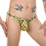 4 Pack Leopard Print See-through Mesh Thongs