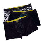 3 Pack Men's Leopard Print Antibacterial Skin-Friendly Trunks
