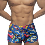 Men's Low-Rise Printed Quick-Dry Sport & Vacation Seamless Comfort Swim Shorts