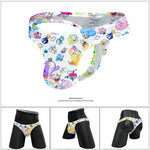 2 Pack Men's Low-Rise Sexy Print Thong