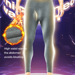 Men's High Waist Plus Fleece Cotton Warm Pants with  with Fly