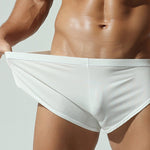 2 Pack Men's Solid Color Second-Skin Soft-Touch Quick-Dry Boxer Shorts