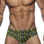 Men's 3D Pouch Printed Fitness Swim Briefs