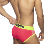 2-pack Men's Neon Mesh High-elastic U-convex Three-dimensional Pouch Sports Briefs