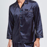 Men's Print Sleepwear Silk Satin Pajamas Set
