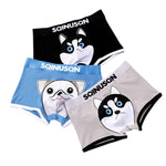 3 Pack Men's Comfortable Cotton Printed Mid-Rise Anti-Chafing Trunks
