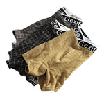3 Pack Men's Low-Rise V-Shape Waistband Trendy Loose Fit High-Stretch Trunks