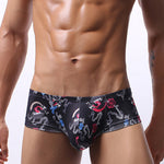 Men's Sexy Botanical Printed Mesh Underwear