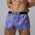 2 Pack Men's Trendy Plaid Odor-Control Seamless Comfort Boxer Shorts