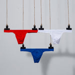 2-pack Men's Ribbed Low-rise Solid Color Thong
