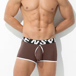 2 Pack Men's Sexy Modal Trunks with Open Front & Back and Removable Pouch