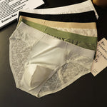 3 Pack Men's Ice Silk 10A Cooling Camellia Satin Lace Briefs