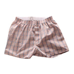 2 Pack Men's Cotton Plaid Boxers with Side Opening and Relaxed Elastic Waistband