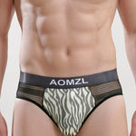 4-pack Men's Sexy Leopard Print Ice Silk Mesh Briefs