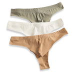 4-Pack Men's Seamless Solid Color Stretch Fit Ice Silk Thong