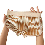 4 Pack Men's Striped Pure Cotton Breathable Loose-Fit Comfortable Trunks
