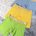 3 Pack Men's Ice Silk Mesh Solid Color Seamless Comfort Boxer Briefs
