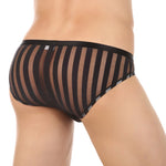 3 Pack Men's Sexy Striped Sheer Mesh Bikini