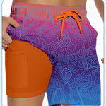 Men's Gradient Quick-Dry Double-Layer Lightweight Board Shorts
