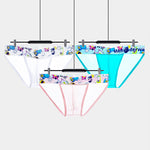 2 Pack Men's High-Cut Cartoon Waistband Breathable Semi-Transparent Bikini