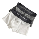 3 Pack Men's Ice Silk Front Split Pouch Breathable Mesh Cooling Comfort Trunks