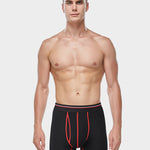 2 Pack Men's Long High Waist Cotton Sports Anti-friction Leg Boxer Briefs