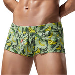 2 Pack Men's Banana Print Cotton Lounge Shorts with Button Fly