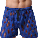 2 Pack Men's Mesh See-Through Shorts with Drawstring Waist