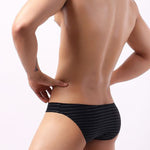 4 Pack Men's U-Pouch Striped Low-Rise Breathable & Sexy Briefs