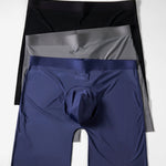 2 Pack Men's Ice Silk Anti-Chafing Quick-Dry Seamless Midway Briefs