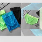 3 Pack Men's Single-Layer Sheer Ice Silk U-Pouch Low-Rise Briefs