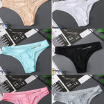4 Pack Men's Ice Silk Low-Rise Big Pouch Sexy Comfortable Bikini