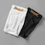 2 Pack Men's U-Pouch Design Metal-Clasp Thin Briefs