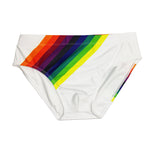 Men’s Rainbow Stripes Swim Briefs with Removable Pad