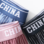 3 Pack Men's Mid-Rise & Breathable Striped Design Soft Boxers