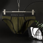 Men’s Spliced Lines U Convex Pouch Cotton Briefs