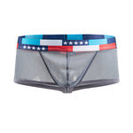 4-pack Men's Low-rise See-through Micro-mesh Pouch Shiny U-convex Wide-edge Boxer Briefs