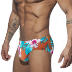Men’s Floral Print Swim Briefs With Removable Pad