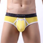 2 Pack Men's Detachable Front Pouch Durable Stretch Skin-Friendly Briefs