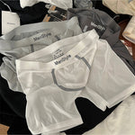 3 Pack Men's Ice Silk Full-Coverage Antibacterial Mid-Rise Boxer Briefs