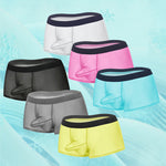 2 Pack Men's Ice Silk Separated Pouch Breathable Stretch Fit Trunks