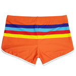 Men's Rainbow Striped Swimming Trunks