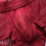 3 Pack Men's Striped Mesh Trunks with Comfort Pouch