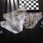 3 Pack ALLMIX Men's 3D Pouch Sexy Leopard Print Ice Silk Briefs