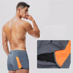 Men's Casual Athletic Shorts with Zipper Pockets and Lining
