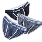 3 Pack Men's High-Cut Sexy Comfortable U-Convex Breathable Briefs