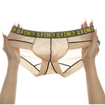 2 Pack Men's Ice-Silk Stretch Sports Briefs with 3D Pouch