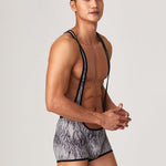 Men's Fitness Bib Short with Tiger Stripes