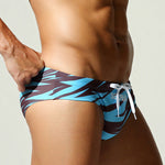 Men's 3D Print Breathable Quick Dry Beach Vacation Swim Briefs